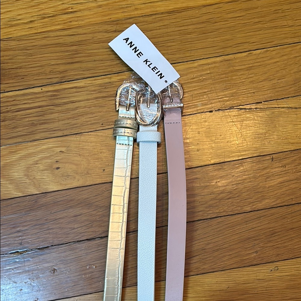 Anne Klein Trio Belt Set - Cream, White, Pink